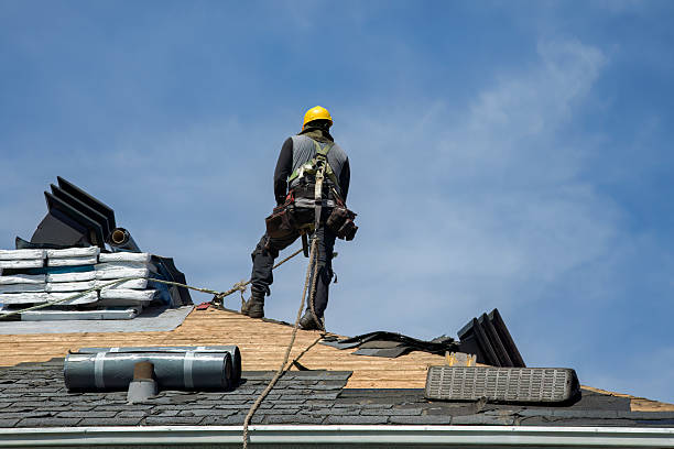 Professional Gutter Installation technician working in Haddam, CT